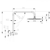 Perfect Twin Compact Shower, Hand Shower With Overhead Rain Shower In Black